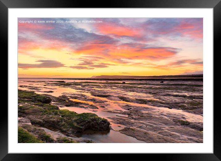 Redcar Rocks Framed Mounted Print by Kevin Winter