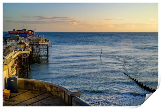 Cromer pier and promenade at sunrise Print by Chris Yaxley