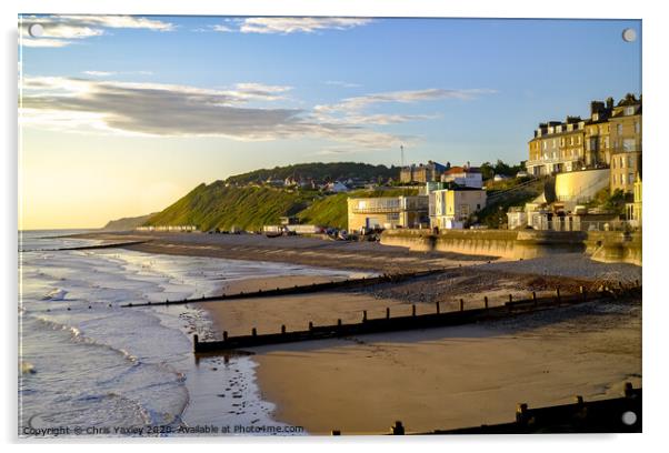 A view across Cromer beach at sunrise from the pier Acrylic by Chris Yaxley