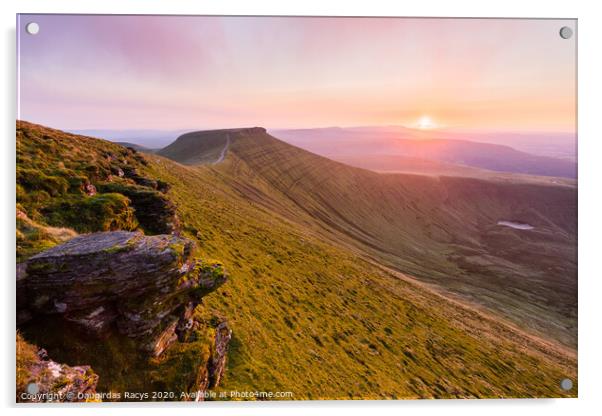 Sunset from Pen-Y-Fan, Brecon Beacons, Wales Acrylic by Daugirdas Racys