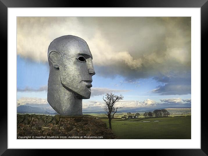 Duck Pond Head Sculpture, Barnoldswick Framed Mounted Print by Heather Sheldrick
