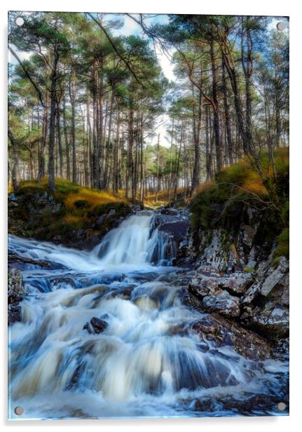 Glen Cassley waterfall Acrylic by Alan Simpson