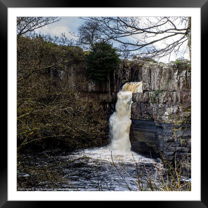 High Force Waterfall - Teesdale Framed Mounted Print by Joy Newbould