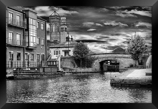 Granary Wharf, Black & White Framed Print by Sandi-Cockayne ADPS