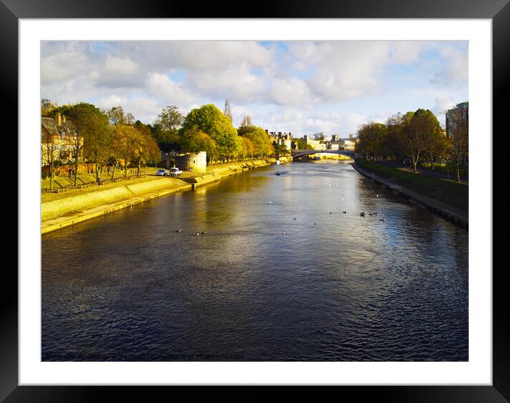 The River Ouse at York   Framed Mounted Print by Steven Watson