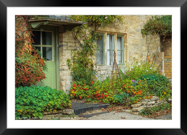 Autumn Cottage Bibury Framed Mounted Print by Alison Chambers