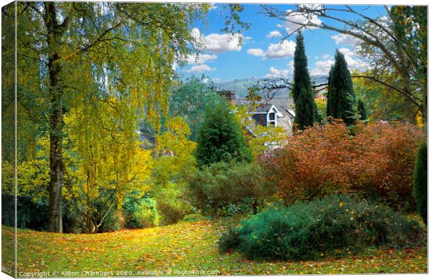 Sheffield Botanical Gardens Autumn Canvas Print by Alison Chambers
