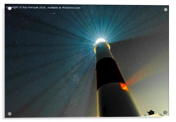 Trinity Lighthouse, Portland Bill Dorset, UK. Acrylic by Roy Hornyak