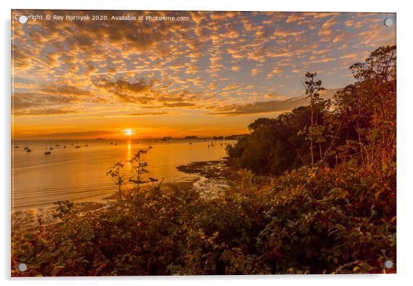 A sunrise over the sea  Acrylic by Roy Hornyak