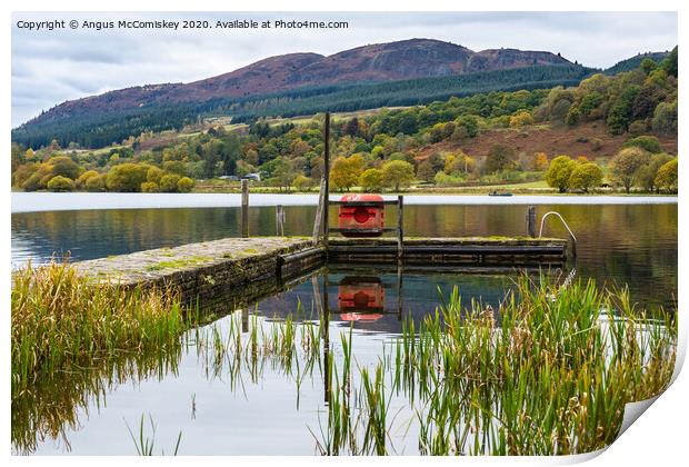Landing stage on Lake of Menteith Print by Angus McComiskey