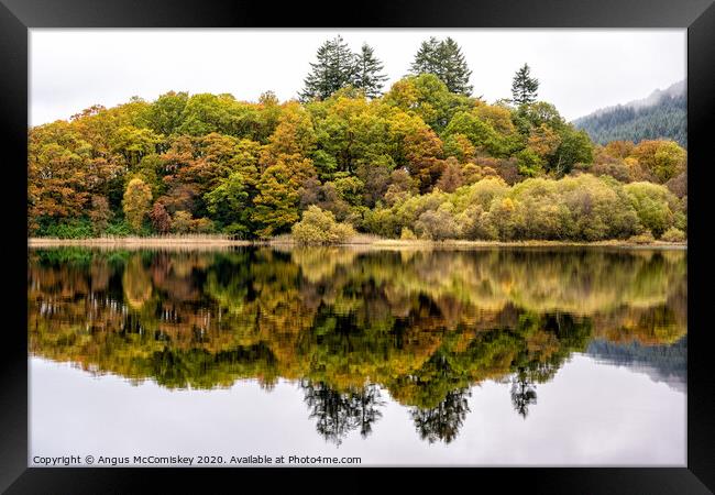 Colourful reflections on Loch Chon Framed Print by Angus McComiskey
