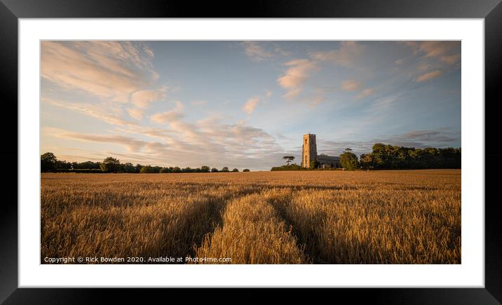 Norfolk Church on a Summer Night Framed Mounted Print by Rick Bowden