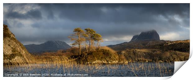 Loch Druim Suardalain Assynt Scotland Print by Rick Bowden