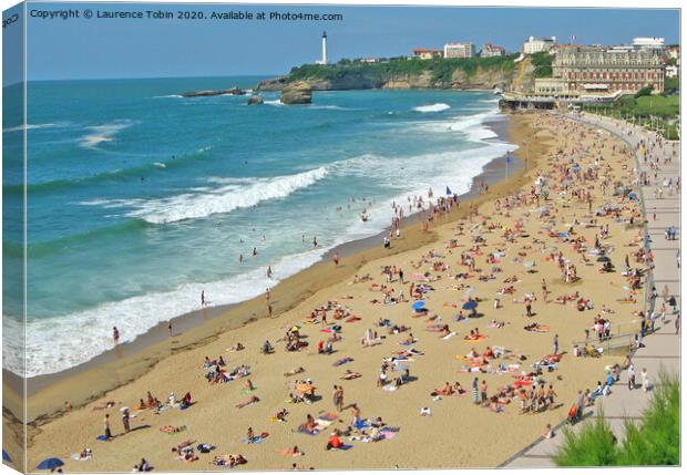 Biarritz Beach, South of France Canvas Print by Laurence Tobin