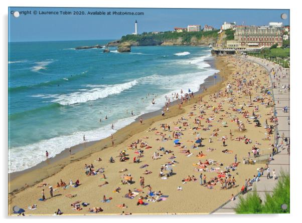 Biarritz Beach, South of France Acrylic by Laurence Tobin