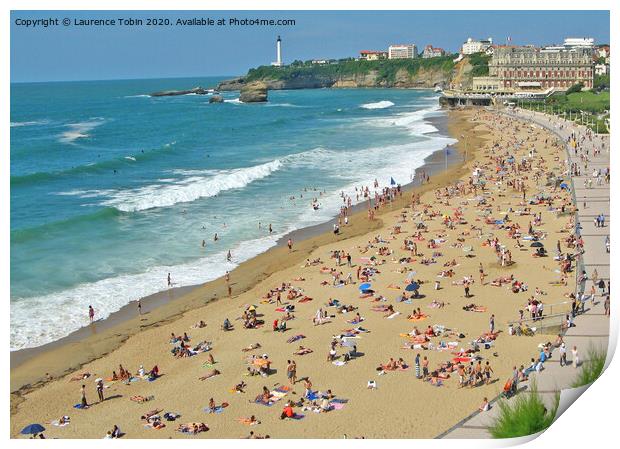 Biarritz Beach, South of France Print by Laurence Tobin