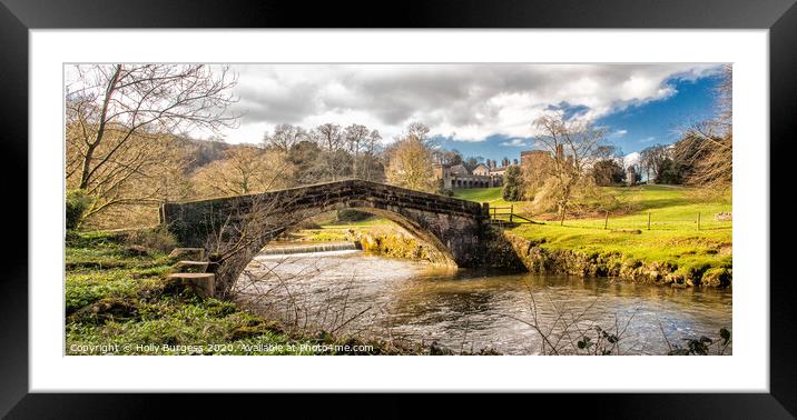 Ilam Ground with Bridge and Hall in the back ground  Framed Mounted Print by Holly Burgess