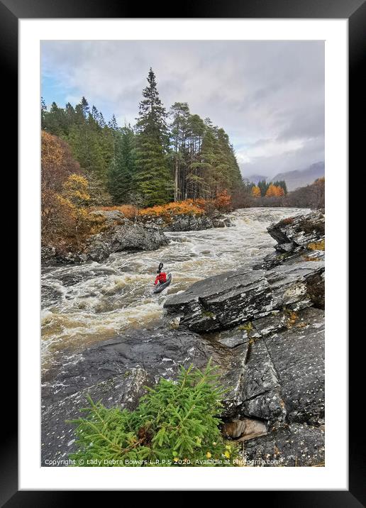 Kayaking the River Orchy  Framed Mounted Print by Lady Debra Bowers L.R.P.S