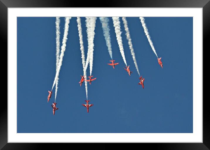 RAF Red Arrows, spaghetti break Framed Mounted Print by Allan Durward Photography