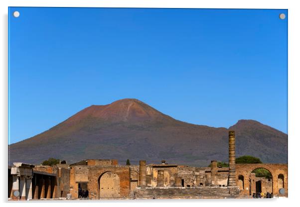 Pompeii Ruins and Mount Vesuvius Acrylic by Artur Bogacki
