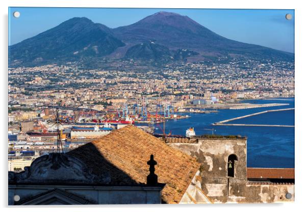 Naples and Mount Vesuvius in Italy Acrylic by Artur Bogacki