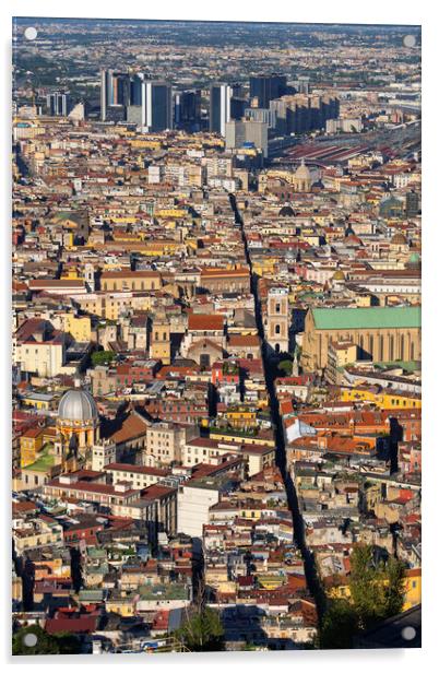 Naples City Aerial View In Italy Acrylic by Artur Bogacki