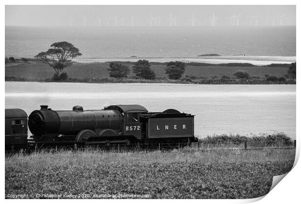 North Norfolk steam train  Print by Christopher Keeley