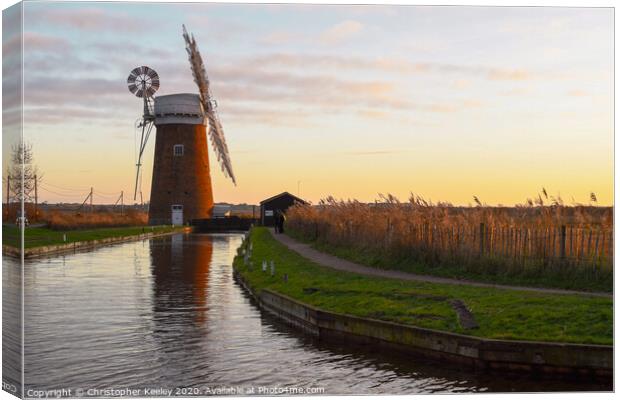 Dusk at Horsey Canvas Print by Christopher Keeley