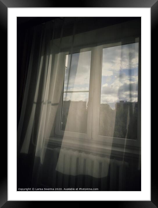 White curtains Framed Mounted Print by Larisa Siverina