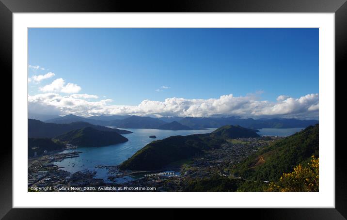 Picton from Above Framed Mounted Print by Liam Neon
