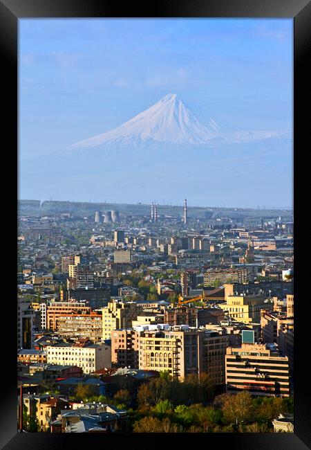 Legendary mount Ararat and Yerevan city. Framed Print by Mikhail Pogosov