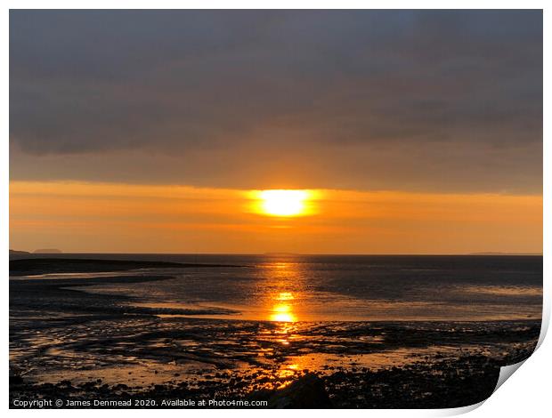 North Somerset sunset Print by James Denmead