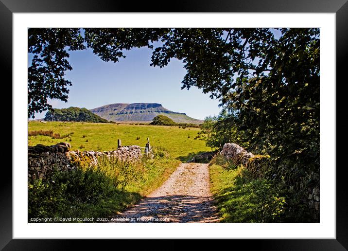 The path to Pen-y-ghent Framed Mounted Print by David McCulloch