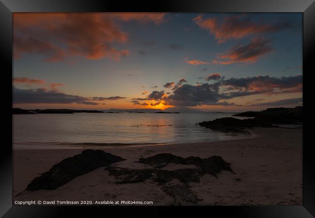 Sunset at Arasaig Scotland  Framed Print by David Tomlinson