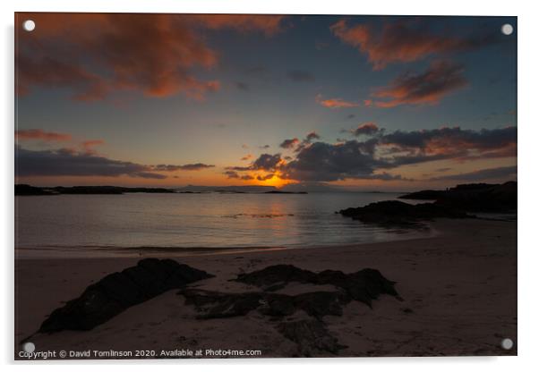 Sunset at Arasaig Scotland  Acrylic by David Tomlinson
