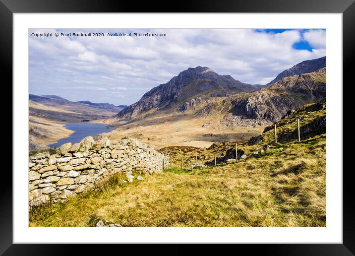 Ogwen Valley and Tryfan in Snowdonia Framed Mounted Print by Pearl Bucknall