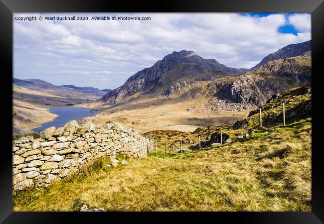 Ogwen Valley and Tryfan in Snowdonia Framed Print by Pearl Bucknall