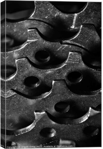 Bicycle Gears in Monochrome Canvas Print by Angelo DeVal