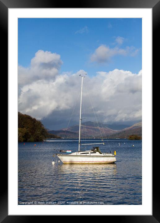 Sailing Boat on Windermere Lake Framed Mounted Print by Heidi Stewart