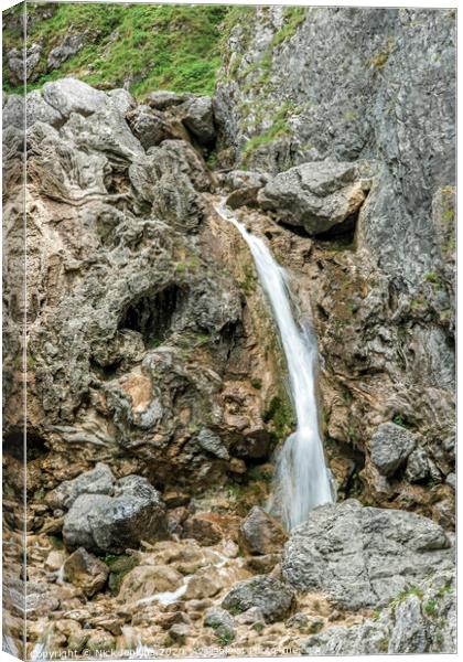 Gordale Scar and waterfall near Malham Yorkshire D Canvas Print by Nick Jenkins