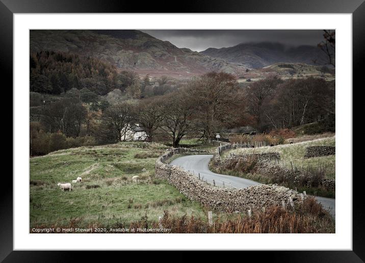 Country Lane to Torver in the Lake District Framed Mounted Print by Heidi Stewart