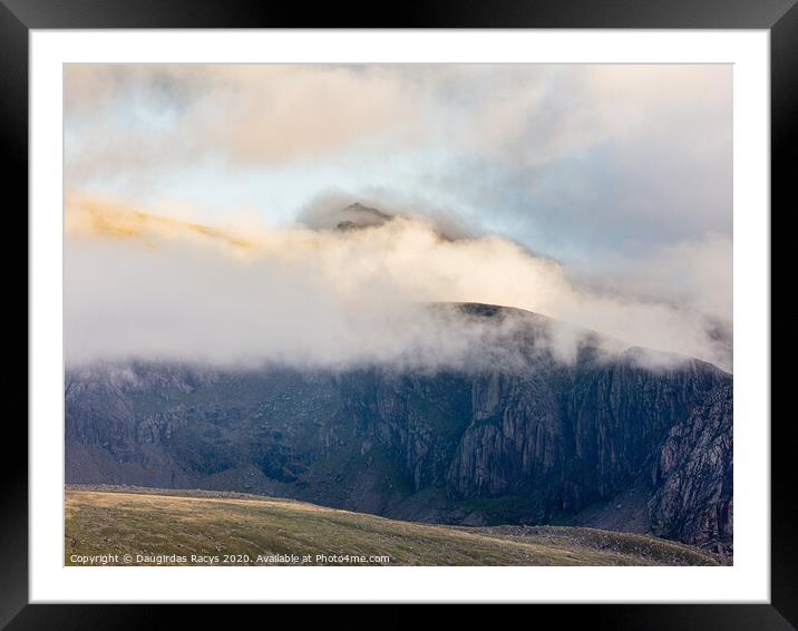 Snowdon in the clouds Framed Mounted Print by Daugirdas Racys