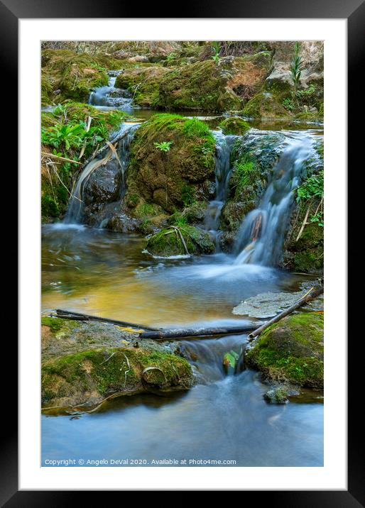 Waterfalls in Pego do Inferno. Tavira Framed Mounted Print by Angelo DeVal