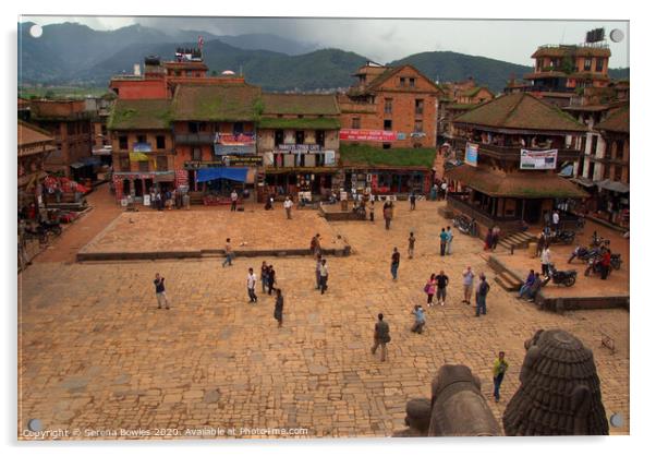 Bhaktapur Durbar Square Acrylic by Serena Bowles