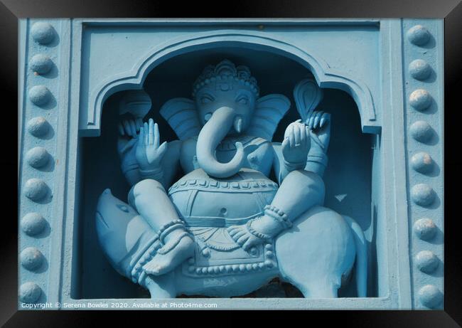 Blue Ganesha, Belur Framed Print by Serena Bowles