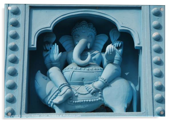 Blue Ganesha, Belur Acrylic by Serena Bowles