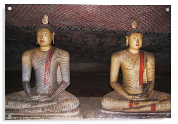 Buddha Statues, Dambulla Acrylic by Serena Bowles