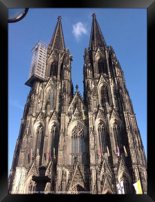 The twin towers of Cologne Cathedral being renovat Framed Print by Heather Gale