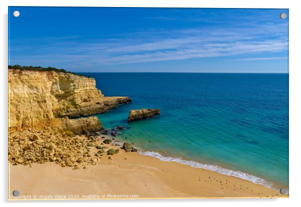 Scenery of Deserta Beach in Algarve Acrylic by Angelo DeVal