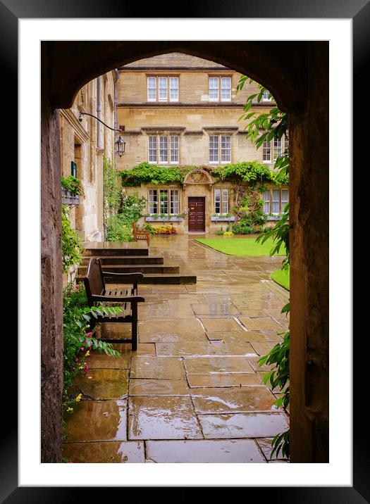 Jesus College Oxford Framed Mounted Print by Richard Downs
